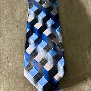 Van Heusen Blue Silver Gray checkered tie